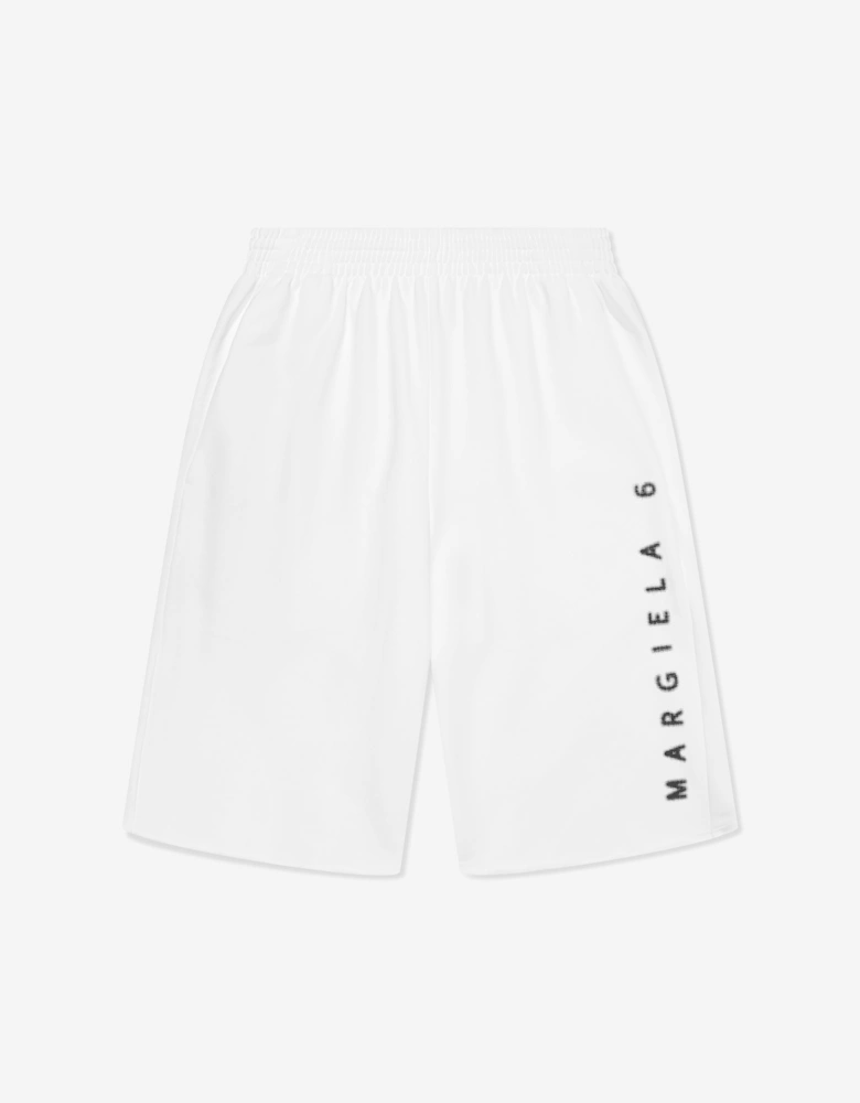 MM6 Kids Logo Shorts in White