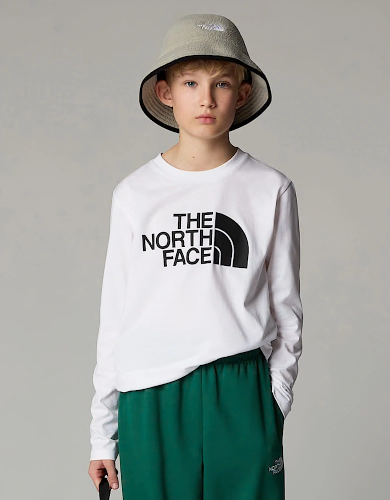 Boys Easy Long Sleeve T-Shirt in White