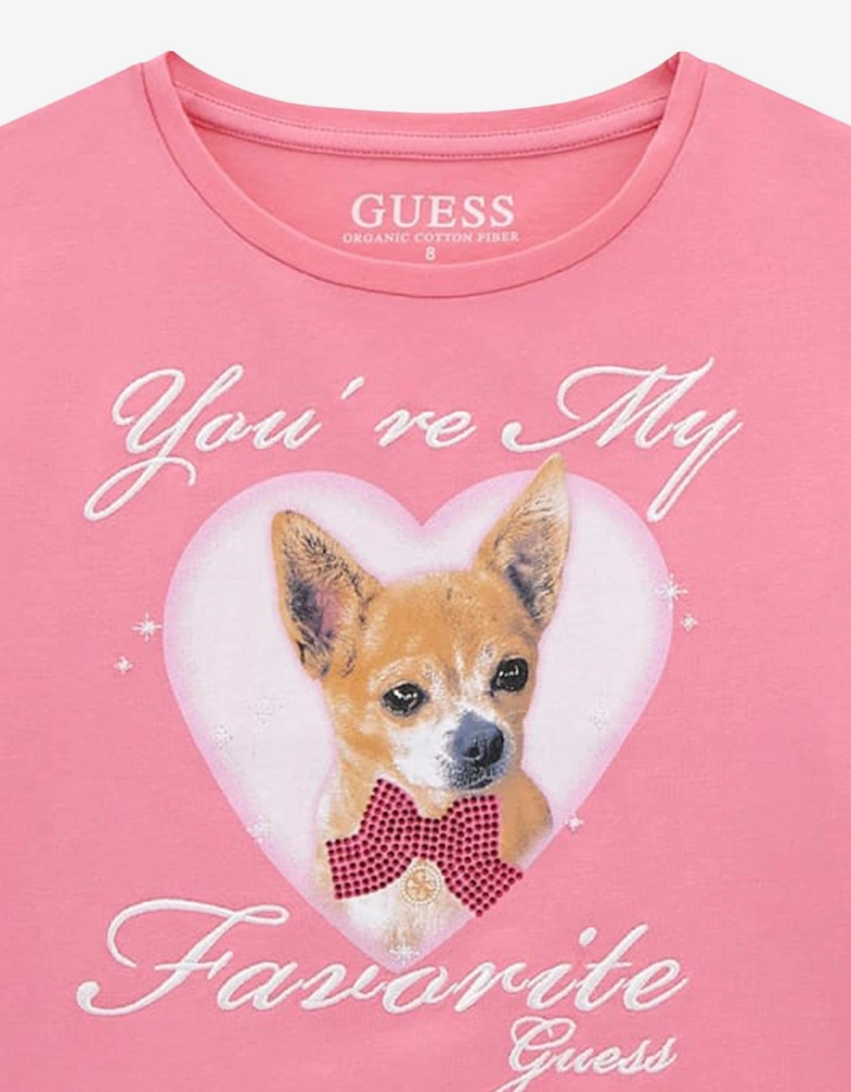 Girls Cropped T-Shirt in Pink