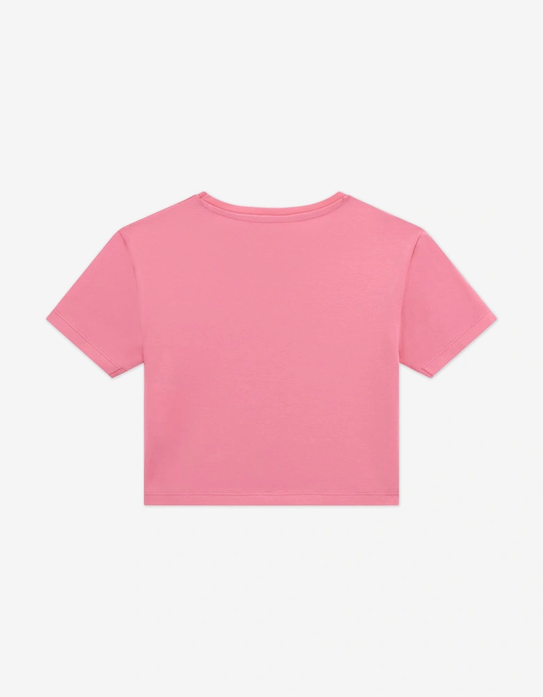 Girls Cropped T-Shirt in Pink