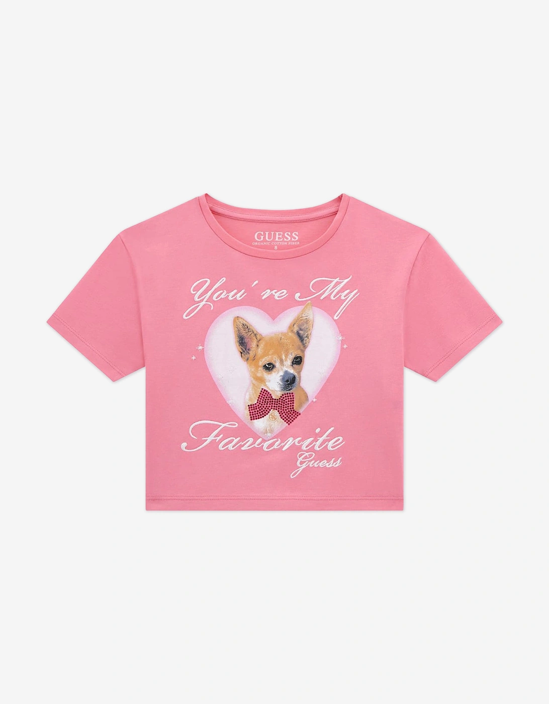 Girls Cropped T-Shirt in Pink, 5 of 4