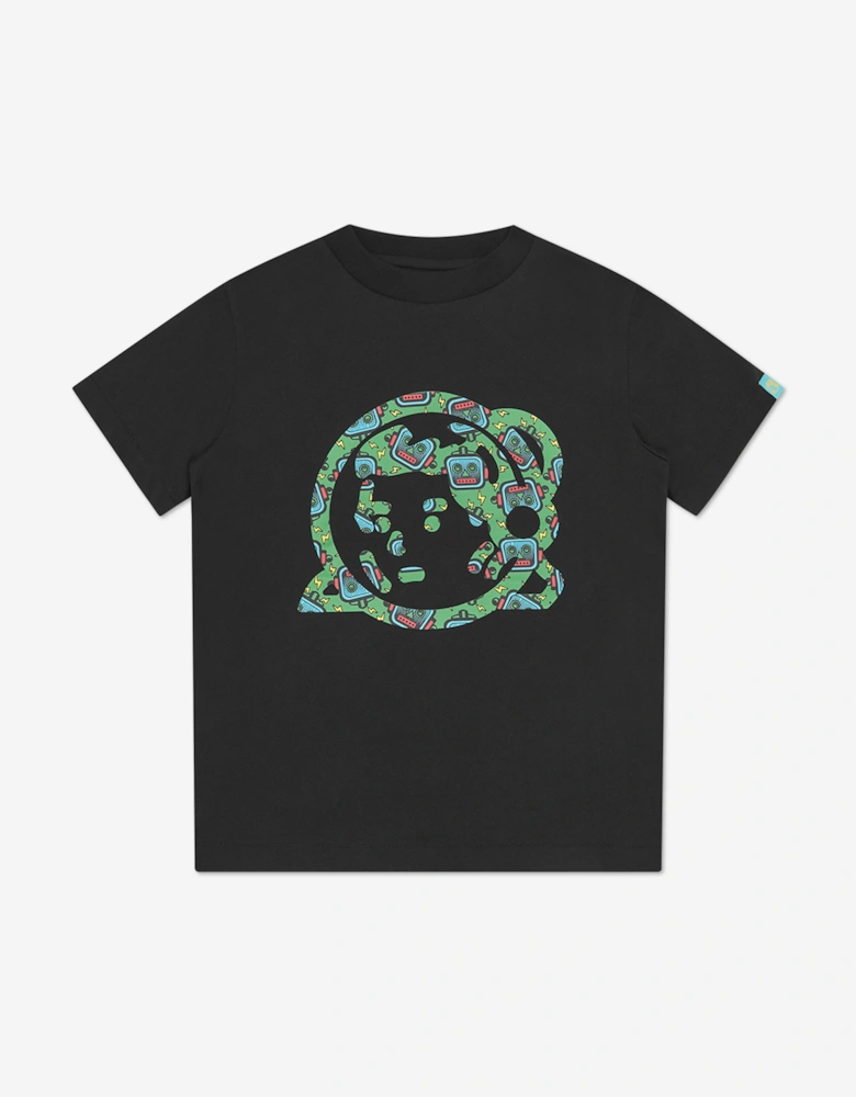 Boys Robot Fill Astro T-Shirt in Black