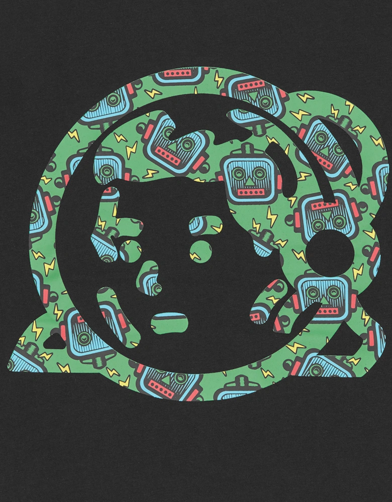 Boys Robot Fill Astro T-Shirt in Black