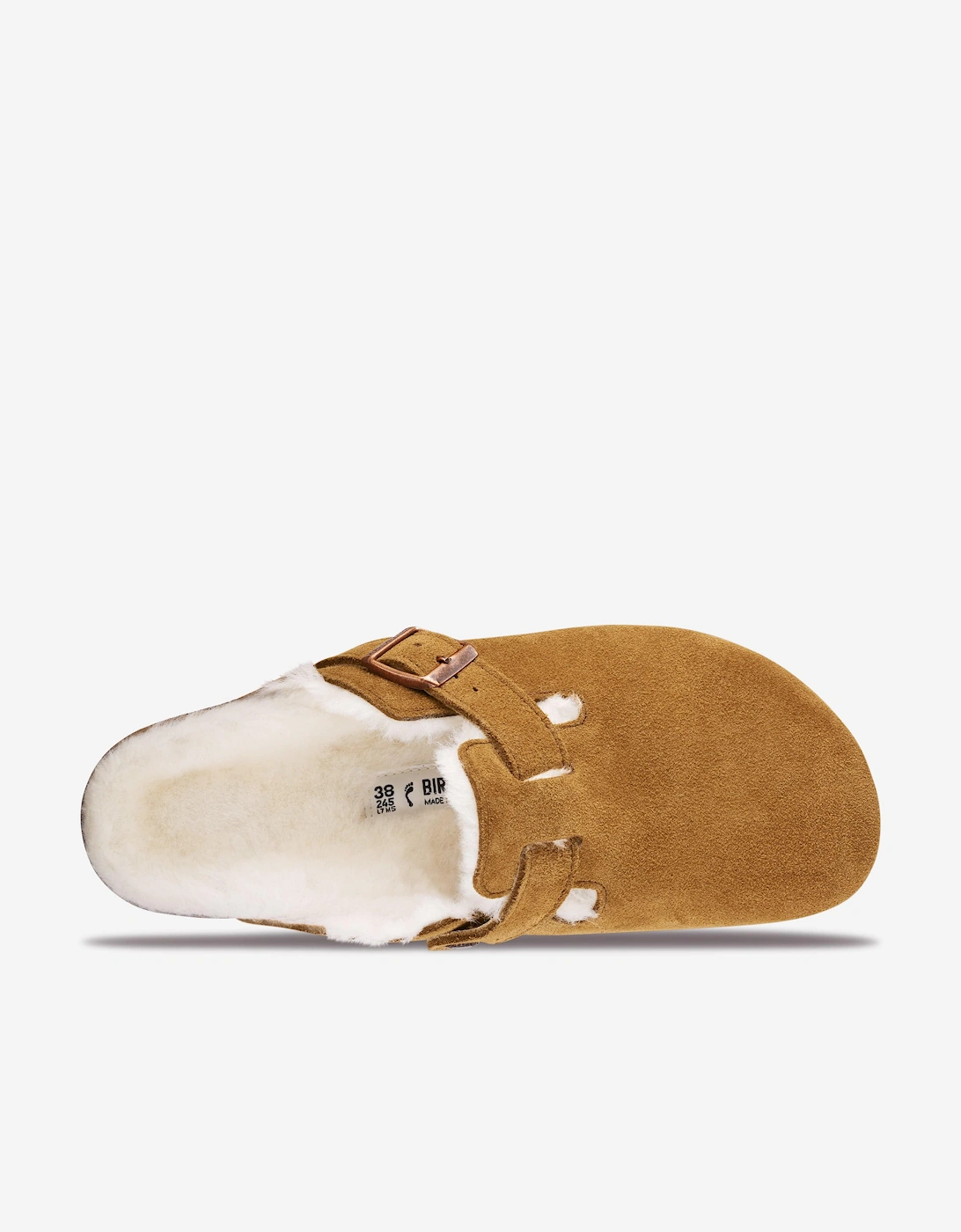 Shearling Suede Clogs in Brown