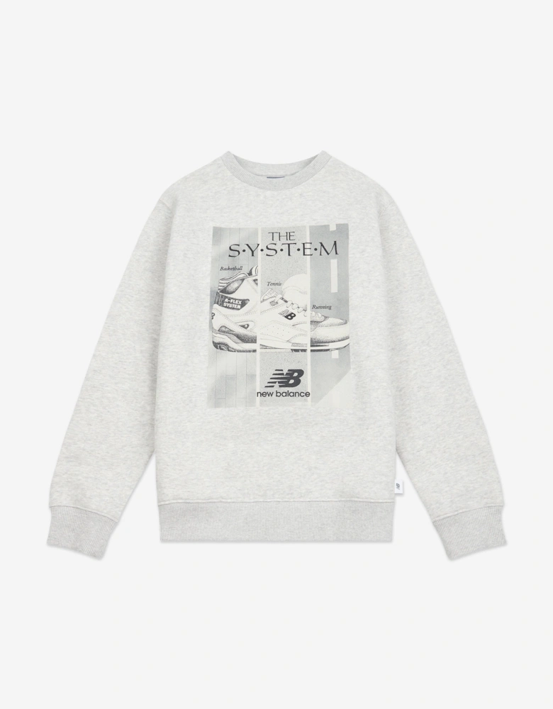 Boys The System Graphic T-Shirt in Grey