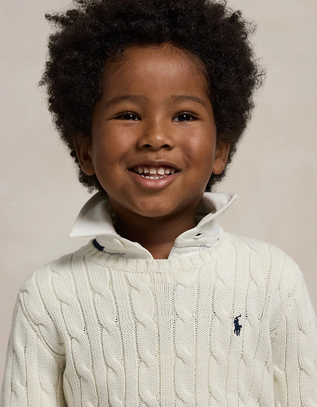 Boys Cable Knit Jumper in White
