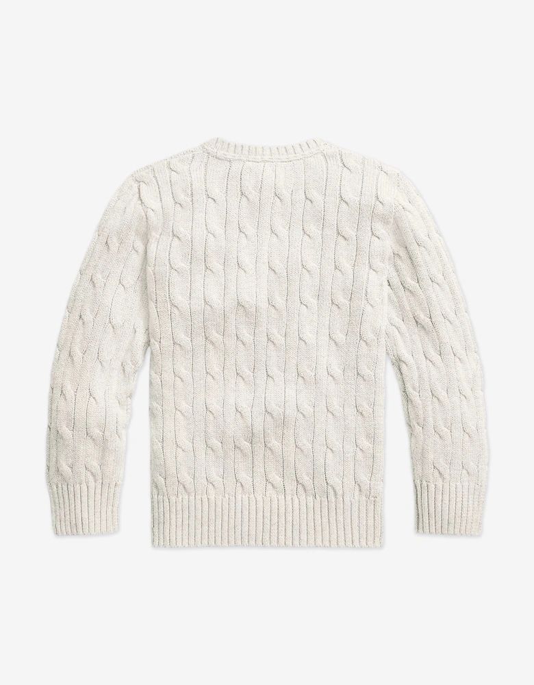 Boys Cable Knit Jumper in White
