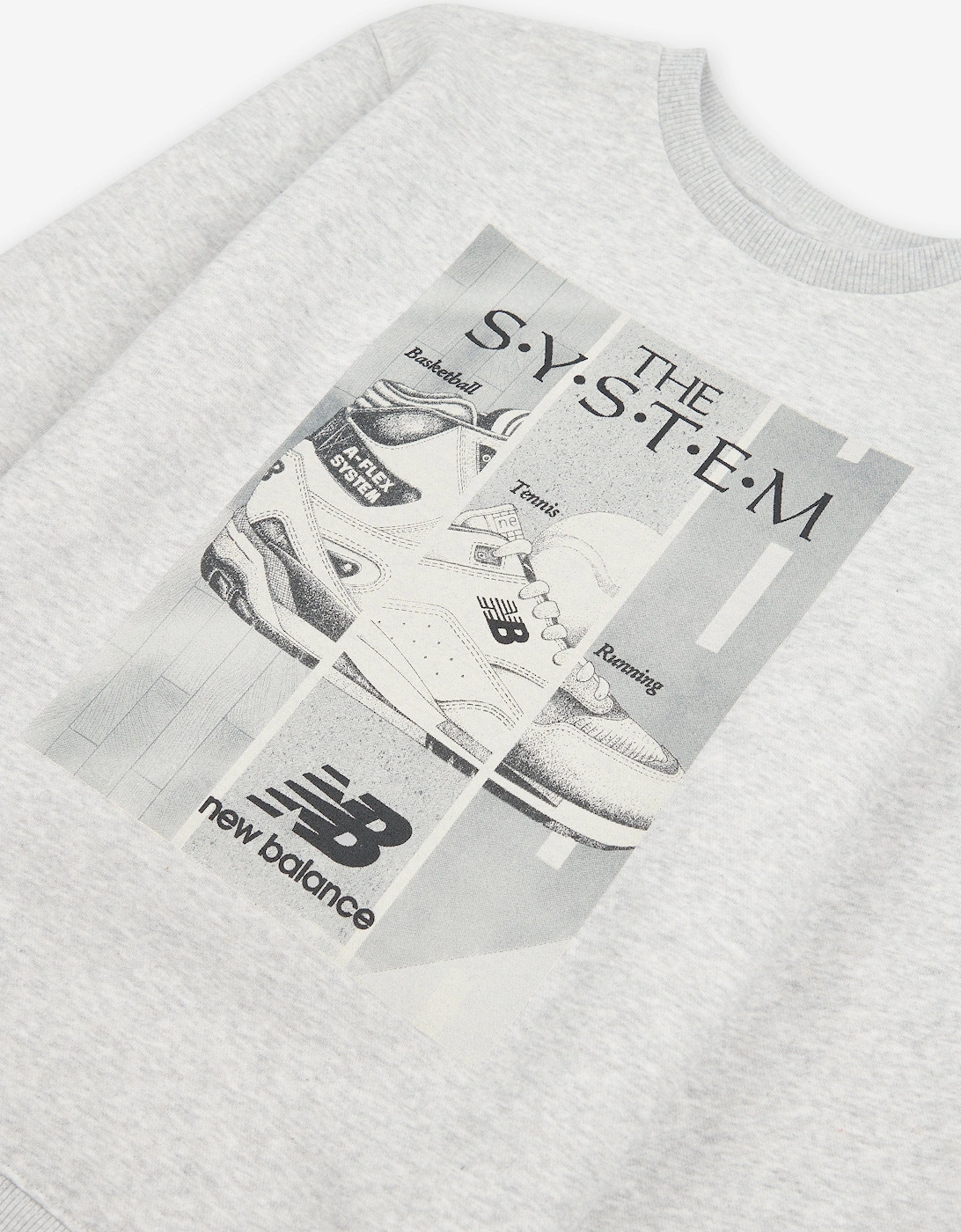 Boys The System Graphic T-Shirt in Grey