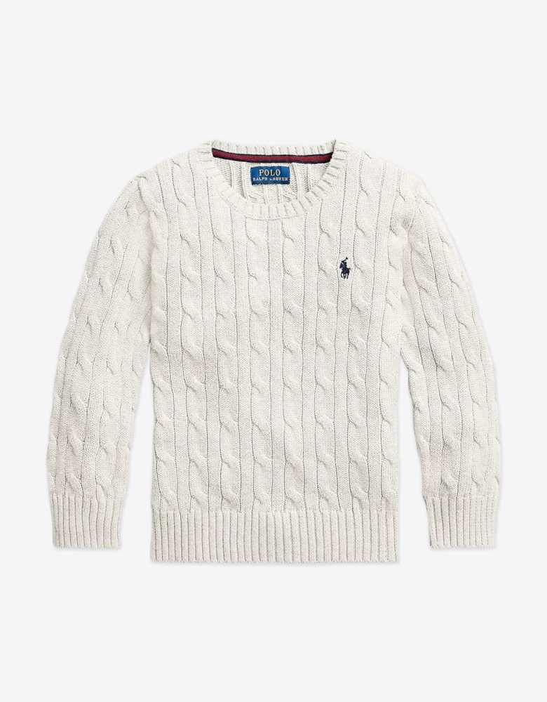 Boys Cable Knit Jumper in White