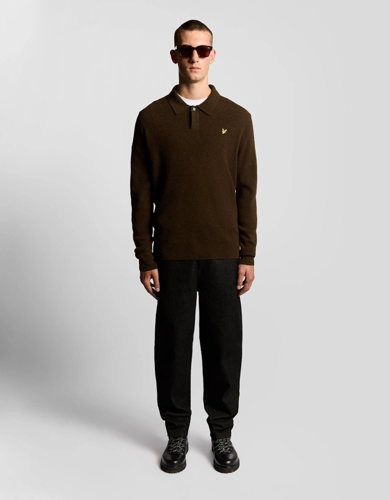 Fair Isle Lambswool Blend Polo Jumper