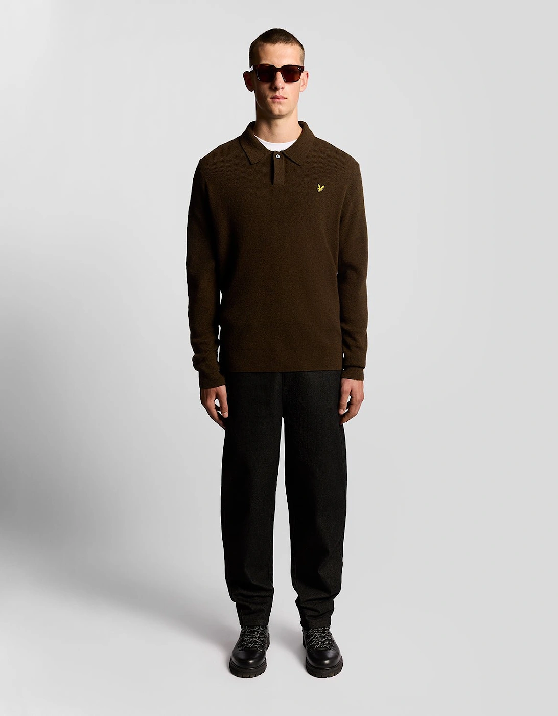 Fair Isle Lambswool Blend Polo Jumper