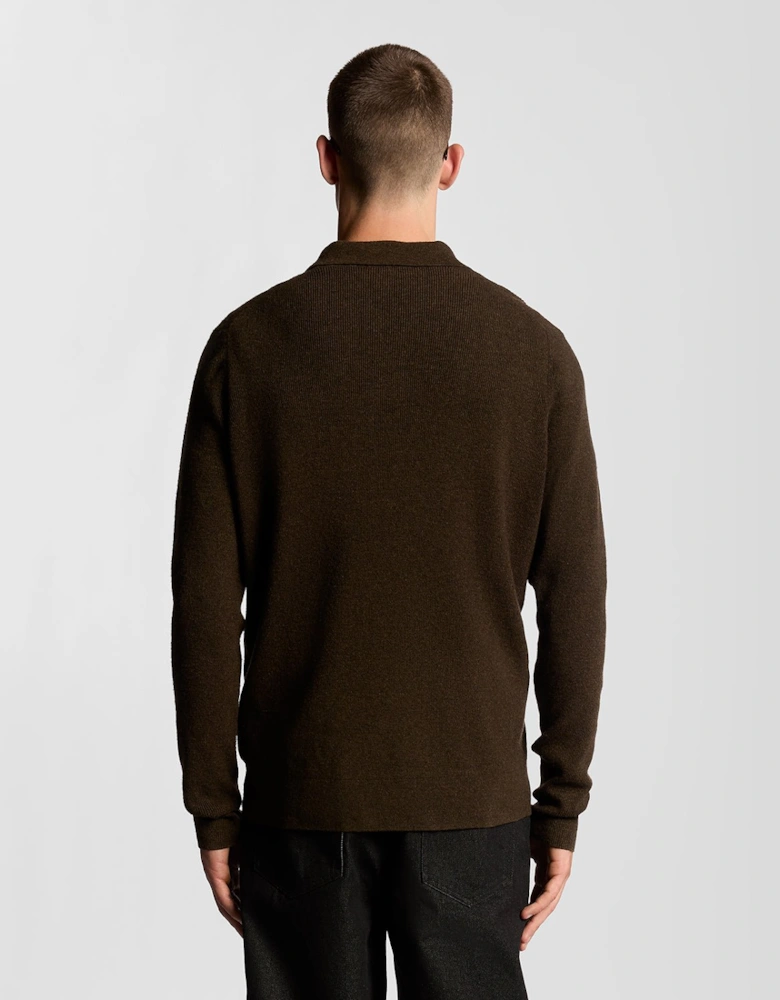 Fair Isle Lambswool Blend Polo Jumper