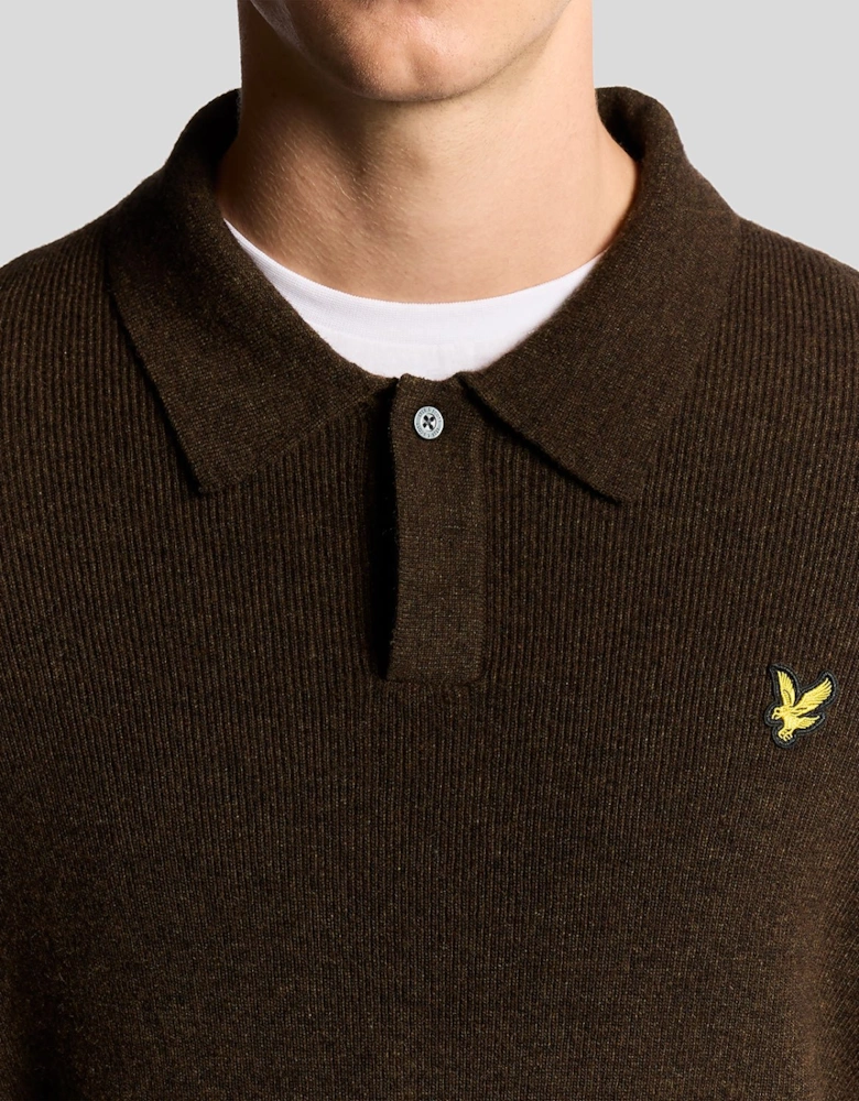 Fair Isle Lambswool Blend Polo Jumper