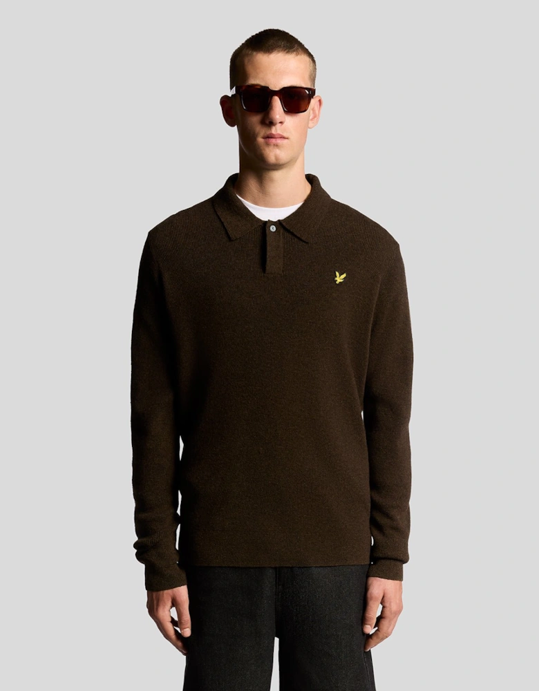 Fair Isle Lambswool Blend Polo Jumper