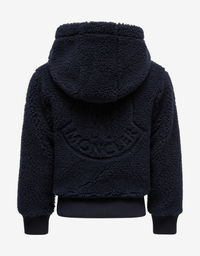 Kids Zip Up Cardigan in Navy