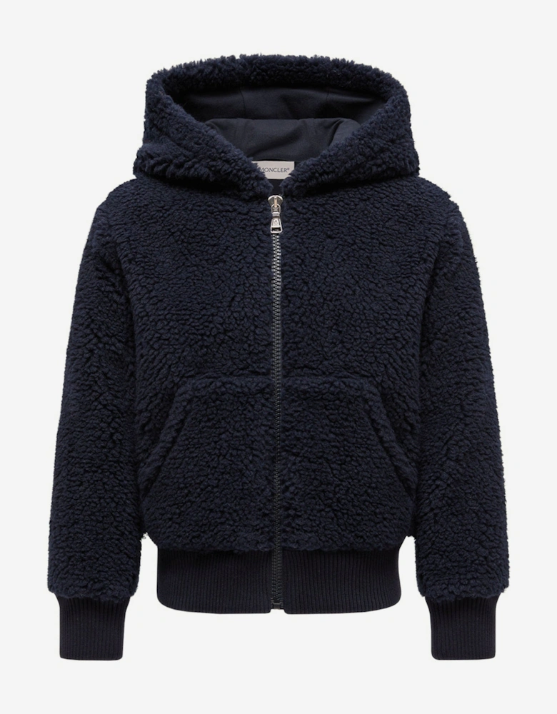 Kids Zip Up Cardigan in Navy