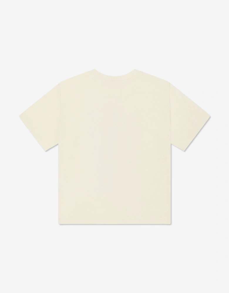 Kids Teddy Bear Logo T-Shirt in Ivory