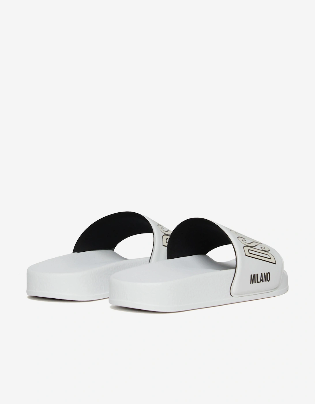 Kids Milano Logo Silders in White