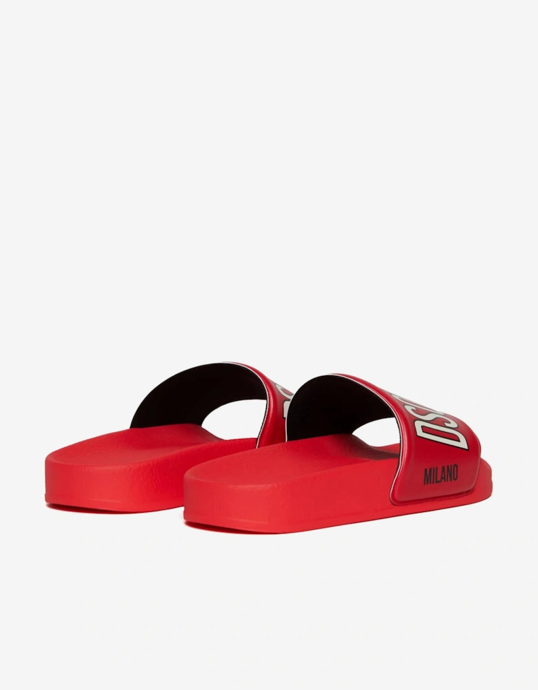 Kids Milano Logo Silders in White