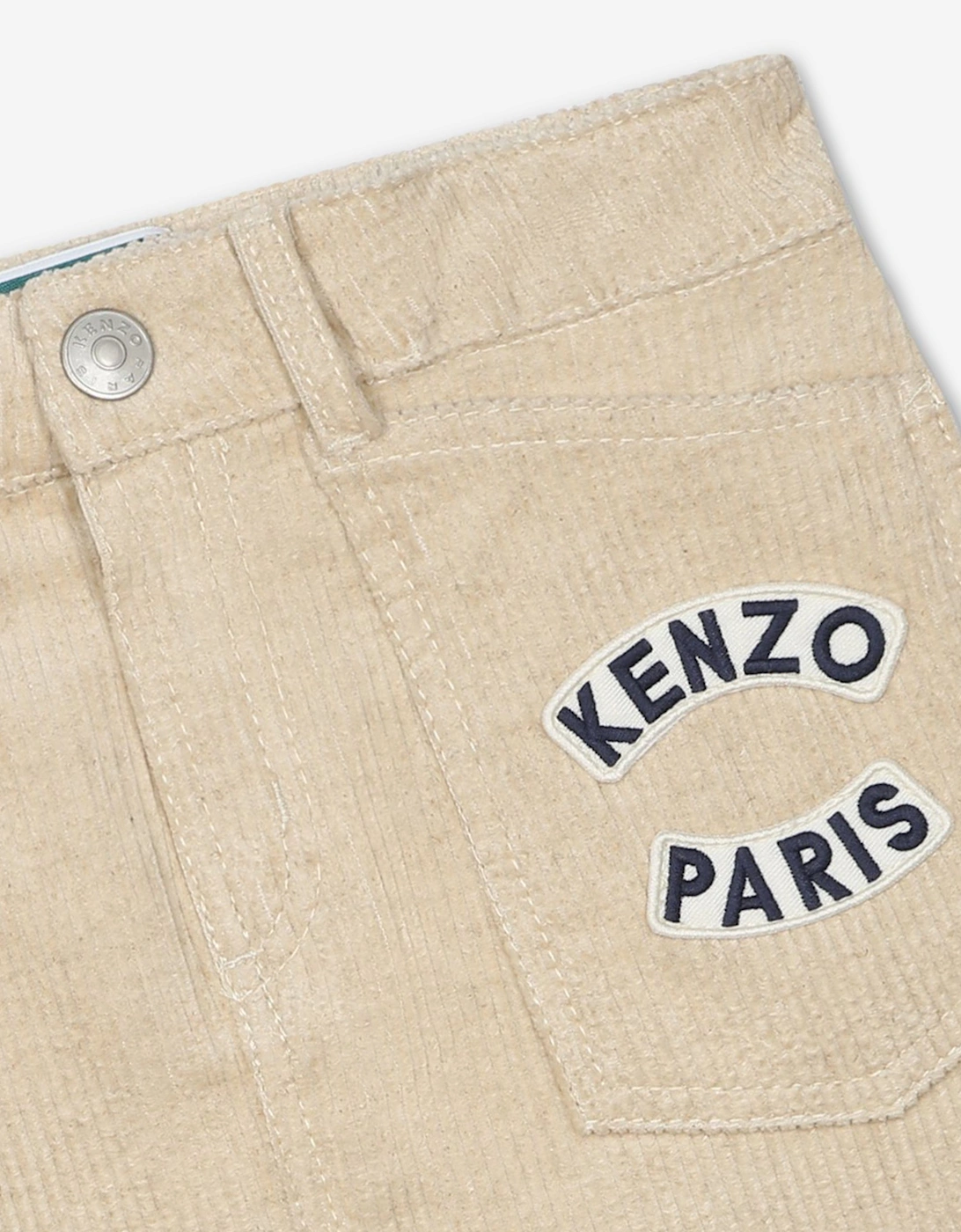 Girls Corduroy Logo Skirt in Ivory