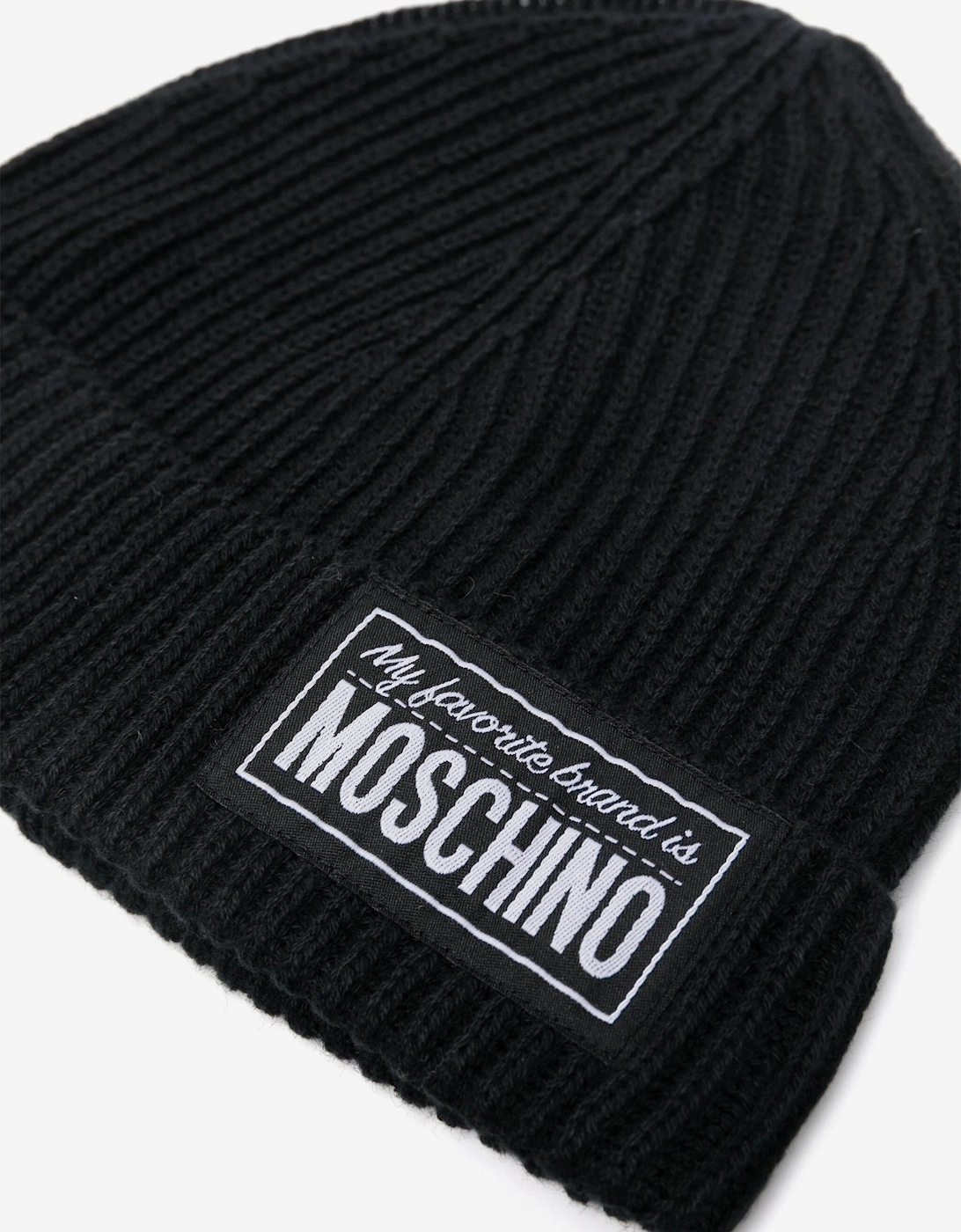 Kids Knitted Logo Beanie Hat in Black