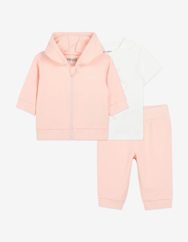 Baby Girls Elephant Tracksuit Set in Pink