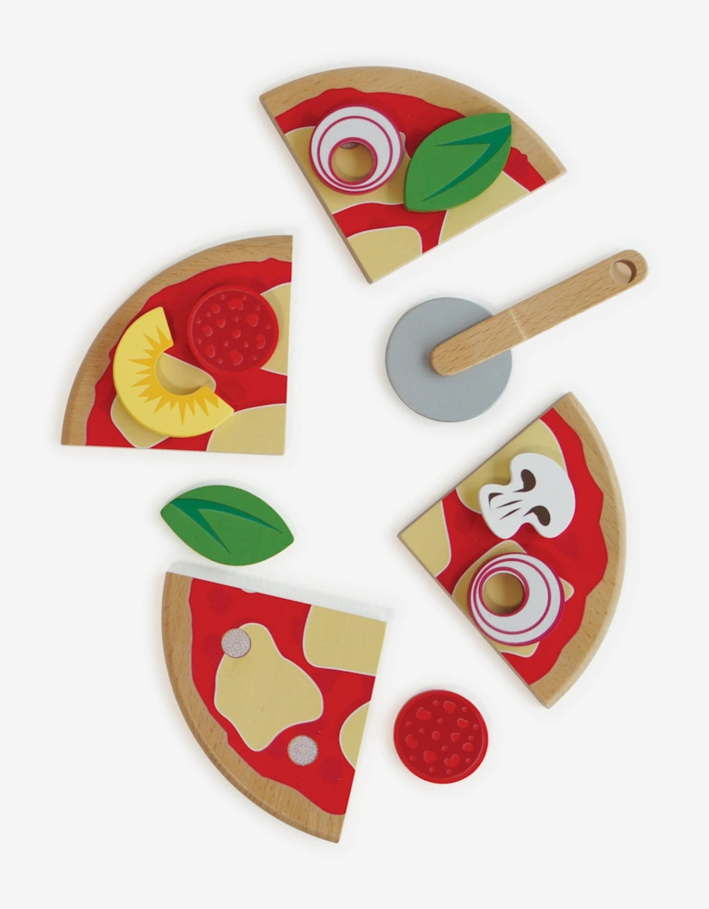 Pizza & Toppings with Slice Cutter-13 Piece (W:20 x D:20 x H:2cm)