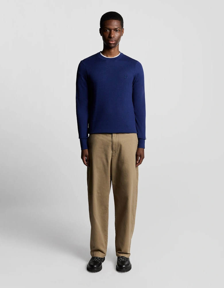 Superfine Cotton Crew Neck Jumper