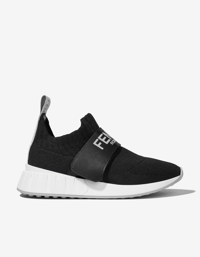 Kids Logo Slip On Trainers in Black