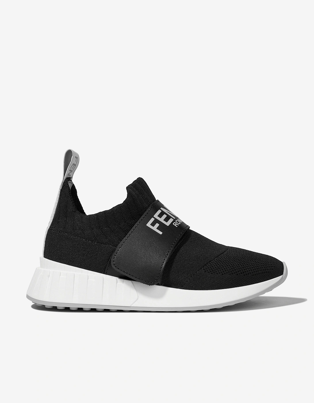 Kids Logo Slip On Trainers in Black, 5 of 4
