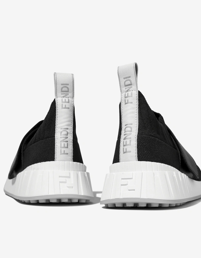 Kids Logo Slip On Trainers in Black