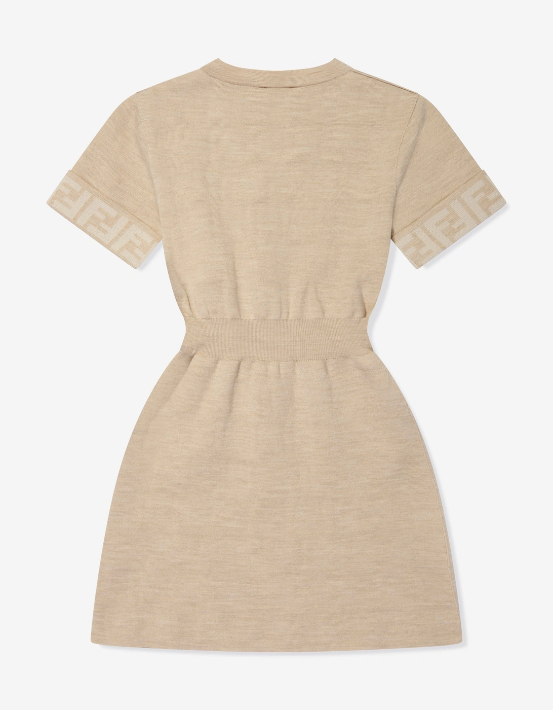 Girls Knitted FF Logo Dress in Brown