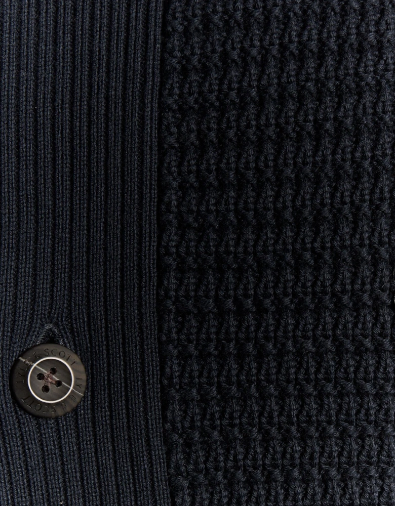 Cotton Waffle Knit Cardigan
