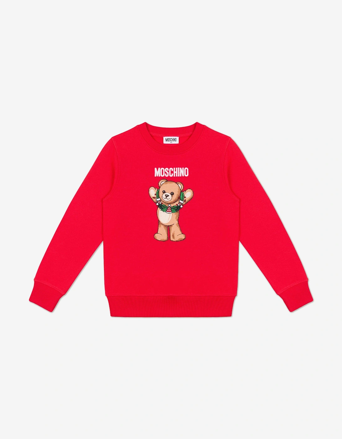 Kids Seasonal Teddy Sweatshirt in Red, 4 of 3