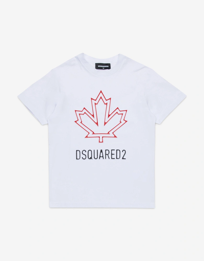 Kids Maple Leaf Logo T-Shirt in White