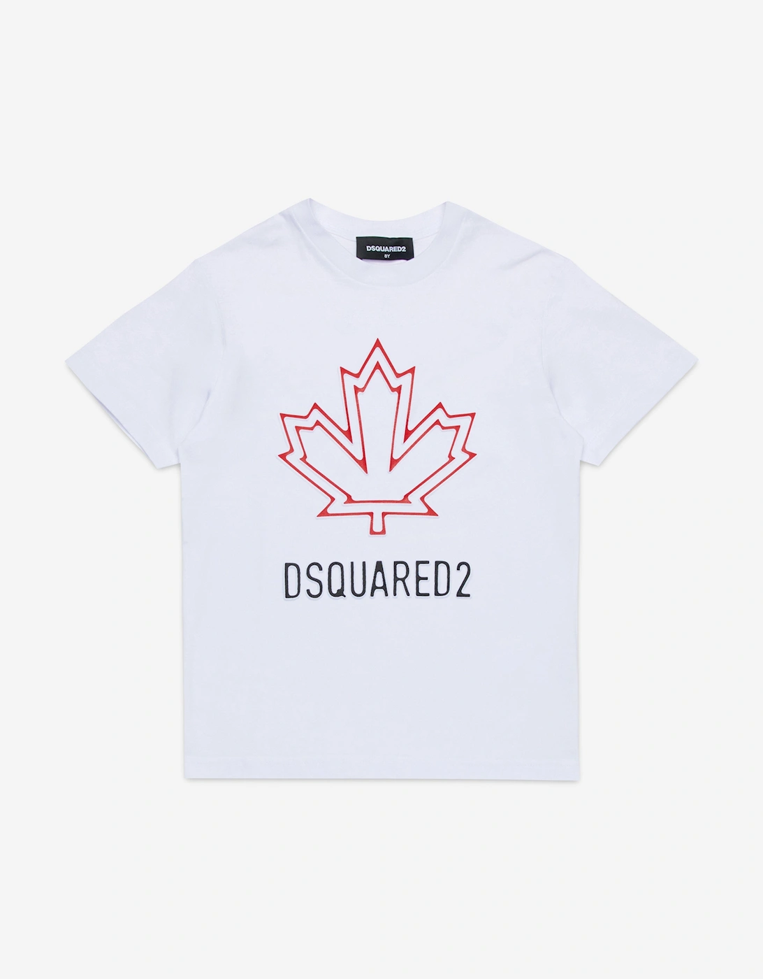 Kids Maple Leaf Logo T-Shirt in White, 5 of 4