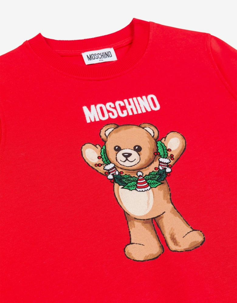 Kids Seasonal Teddy Sweatshirt in Red