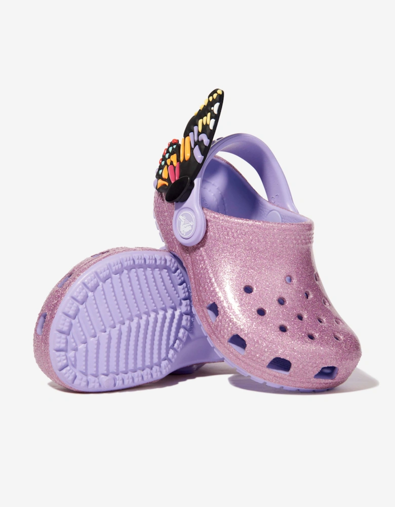 Girls Classic IAM Butterfly Clog in Purple