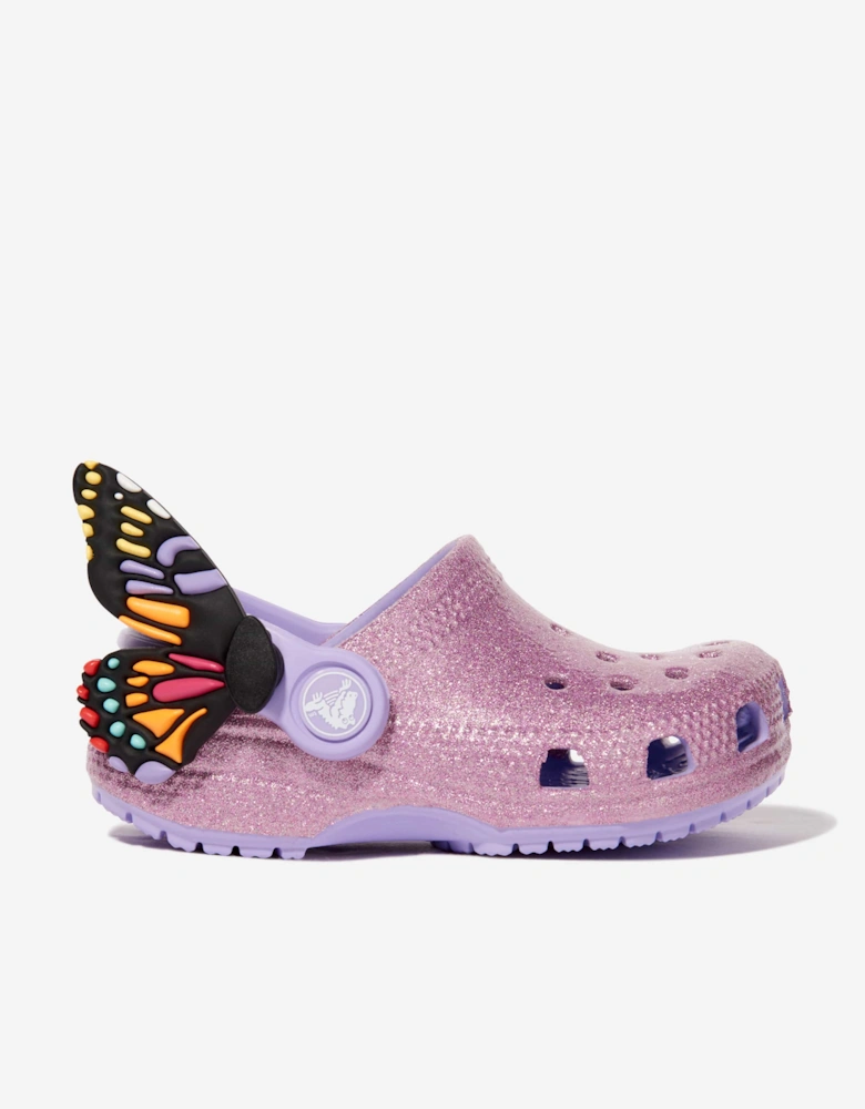 Girls Classic IAM Butterfly Clog in Purple