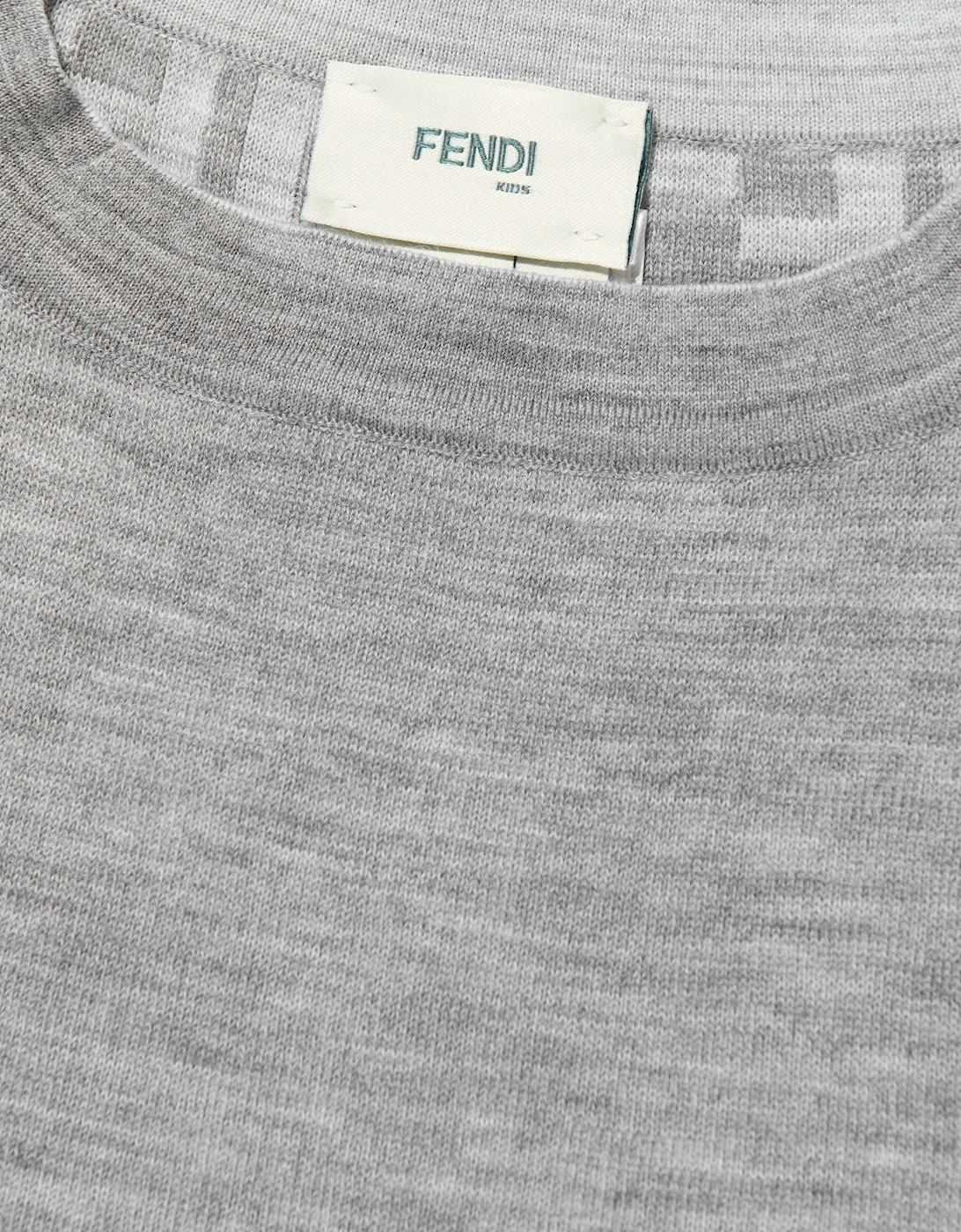Girls Knitted FF Logo Jumper in Grey
