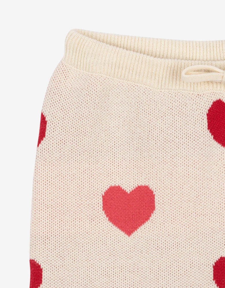 Girls Heart Lapis Knit Pants in Ivory