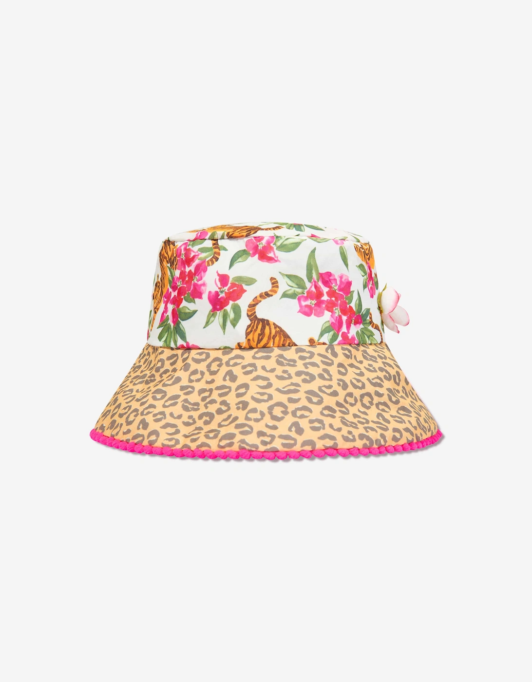 Girls Floral Tiger Bucket Hat in Multicolour