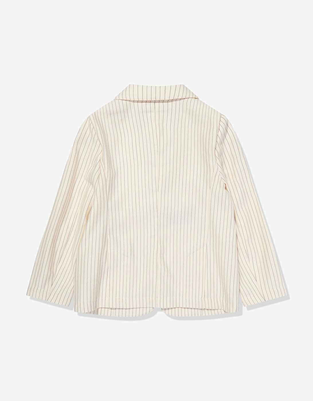 Boys Striped Linen Blazer in Ivory