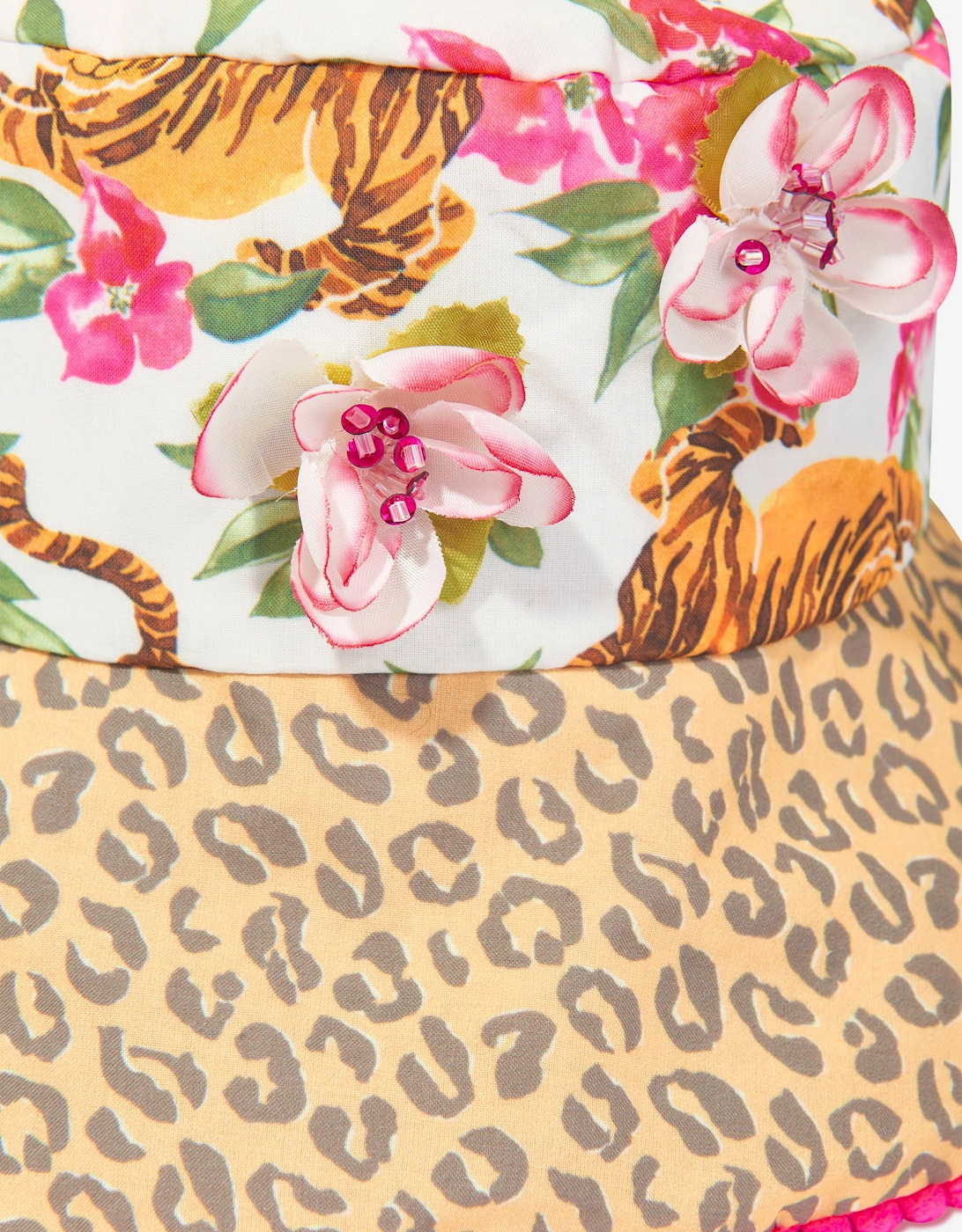 Girls Floral Tiger Bucket Hat in Multicolour