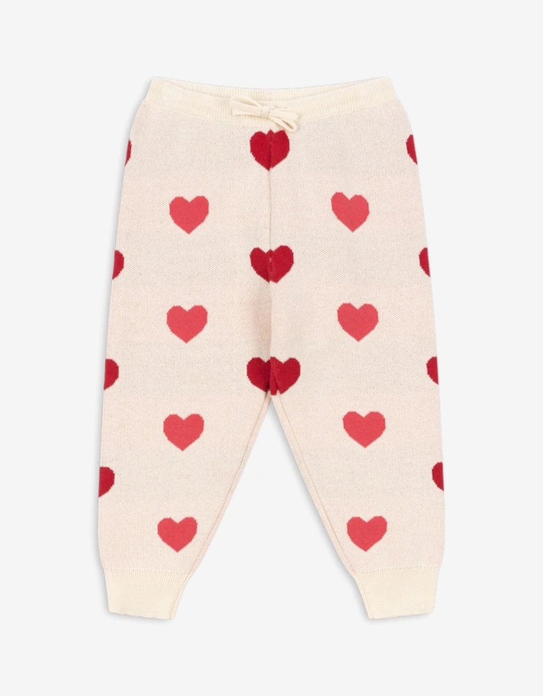 Girls Heart Lapis Knit Pants in Ivory