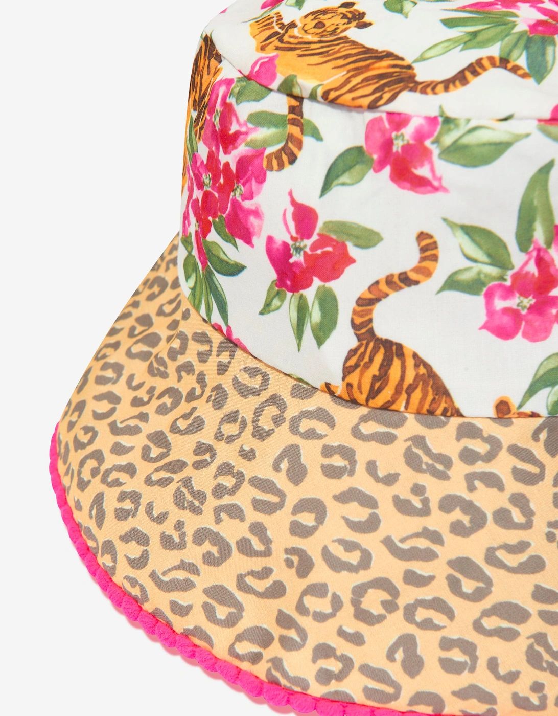Girls Floral Tiger Bucket Hat in Multicolour