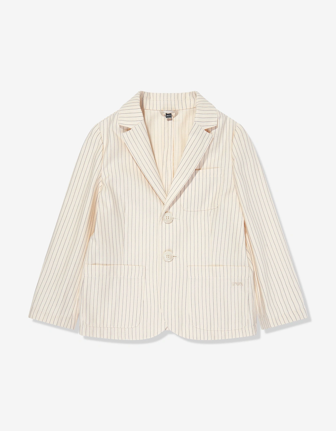 Boys Striped Linen Blazer in Ivory, 5 of 4