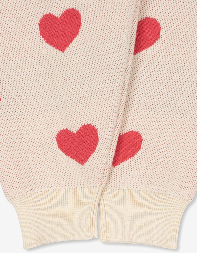 Girls Heart Lapis Knit Pants in Ivory