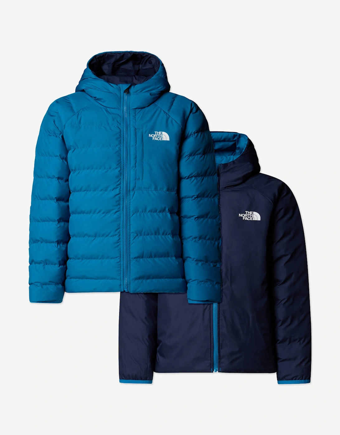 Boy's The North Face Boys Reversible Perrito Hooded Jacket in Blue - Size: M 10 yrs
