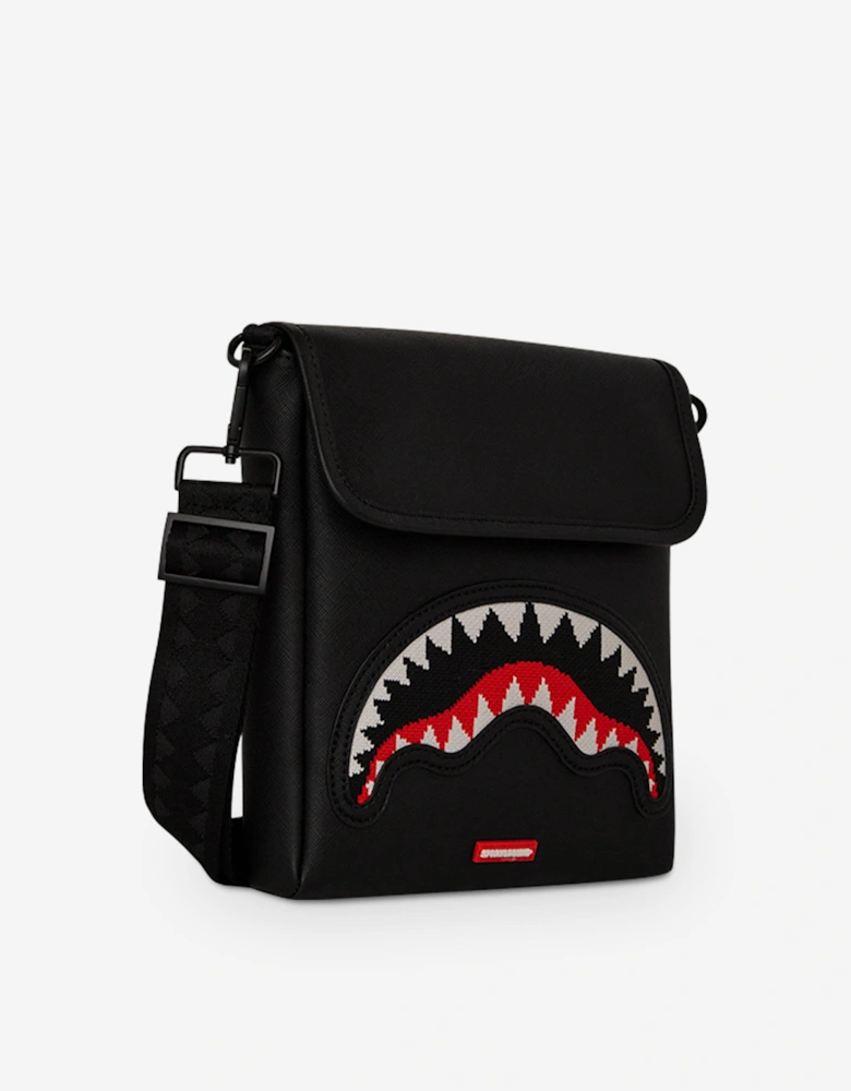Kids Fly Knit Mouth Messenger Sling in Black (23cm)